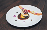 Food Restaurant Week Latteria Grilled Halibut with Saffron Potato and Lobster Sauce