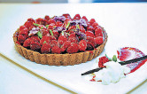 Dark Chocolate Raspberry Tart with Cherry Port Jelly