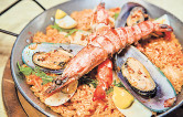 Paradiso Restaurant & Bar at Quayside Isle Mariscos a la Valenciana prawn latin american dining cuisine Food