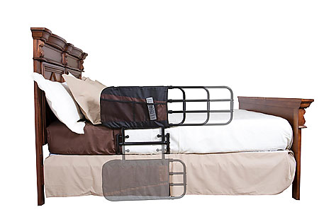 The EZ Adjust Bed Rail protects the elderly from falling