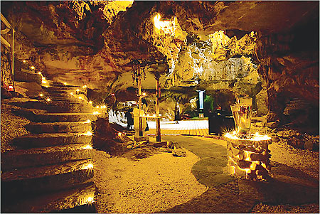 The limestone cave is beautiful and well lit